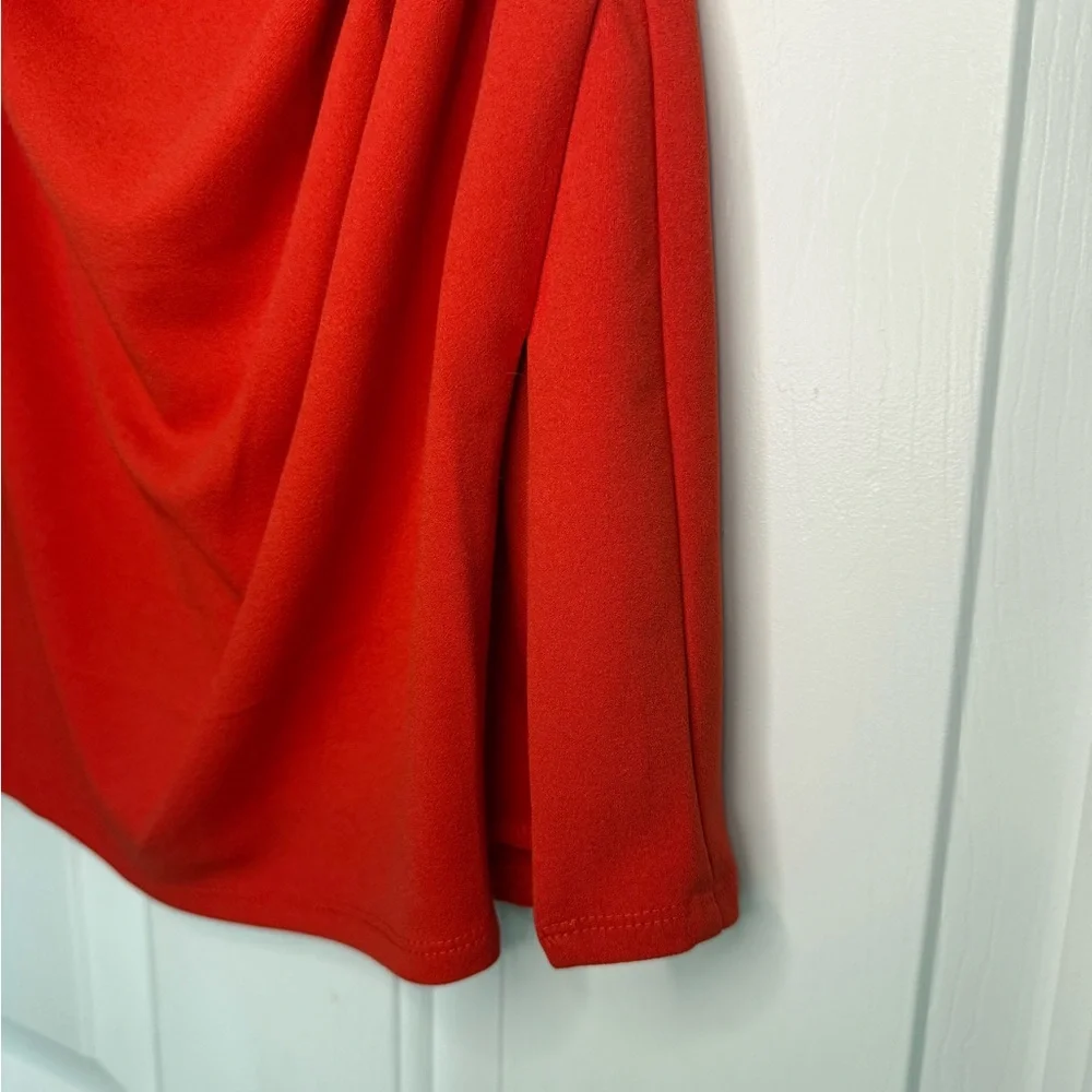 Lucy in the Sky Vibrant Blood Orange Strapless Dress - Picture 3 of 6